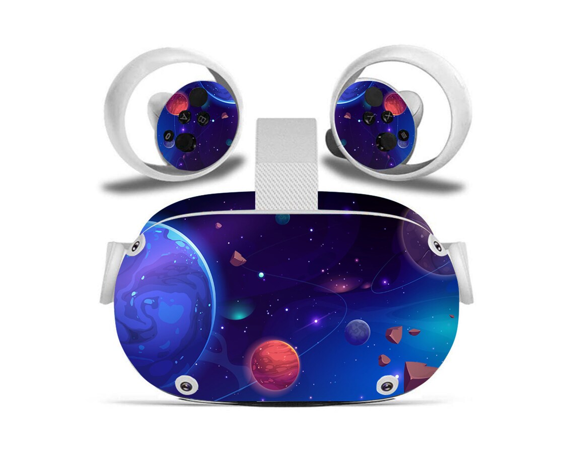 Oculus Quest 2 Purple Vinyl Decal Asteroids Wrap Stickers for Etsy