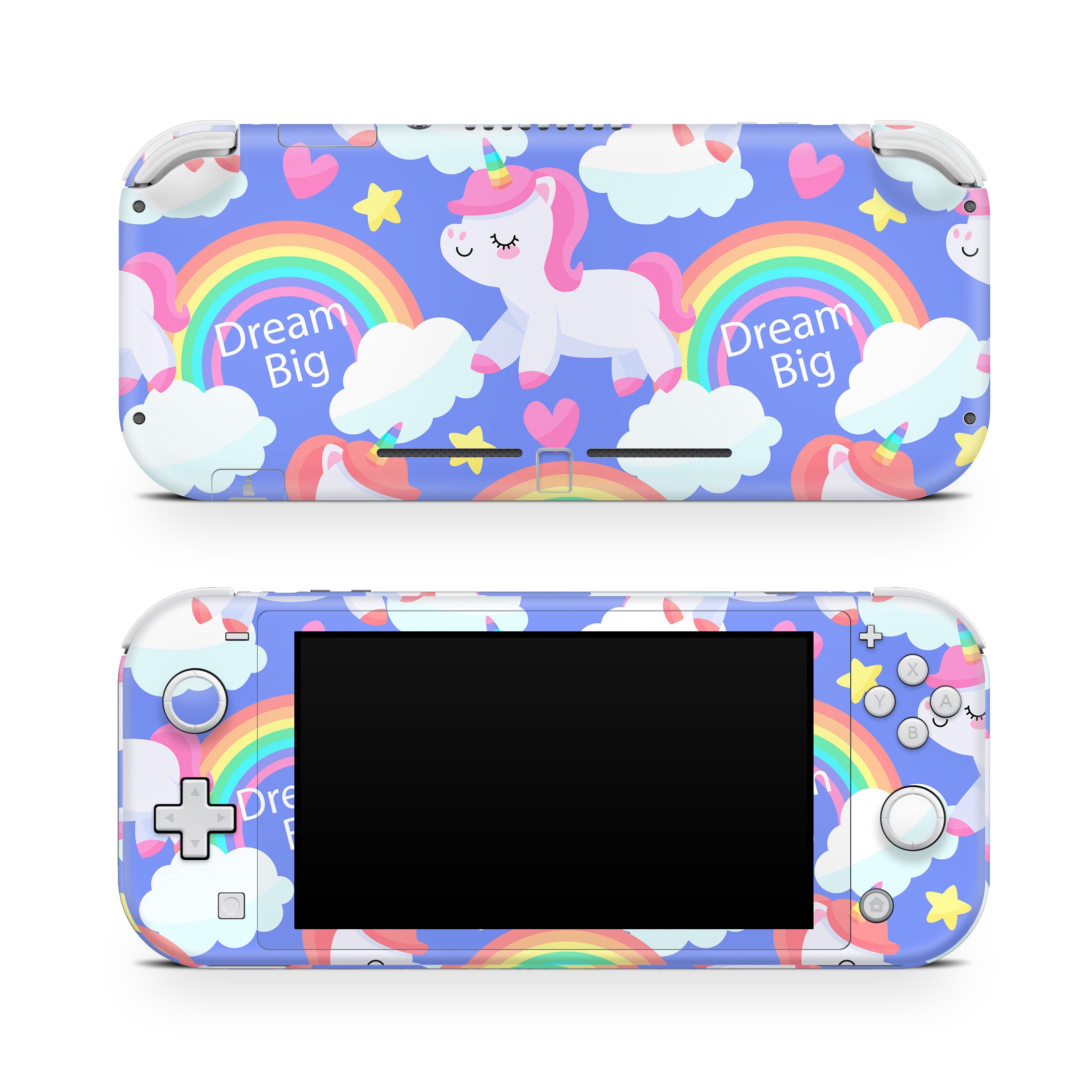 Magical Cartoon Unicorns Nintendo Switch Lite Art Vinyl Cute Rainbow