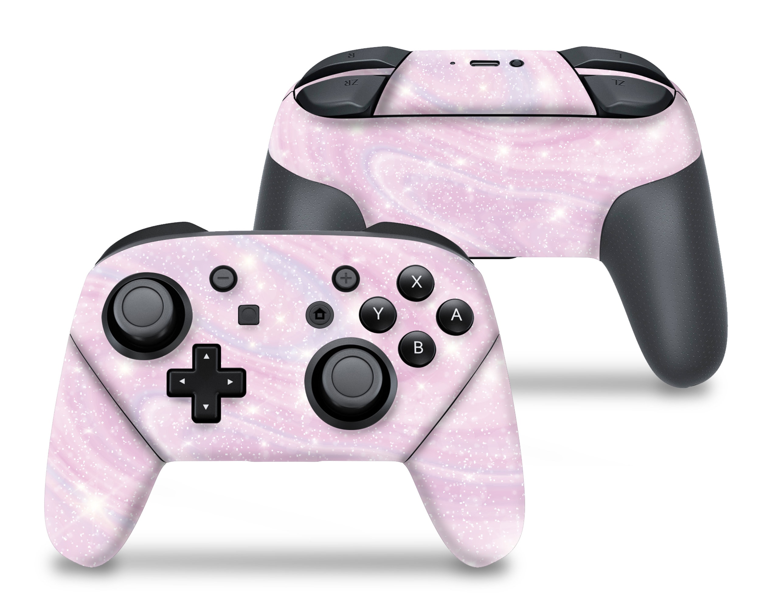 Pink Glitter Nintendo Switch Pro Controller Bright Marble Etsy