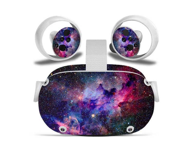 Red Oculus Quest 2 Black Vinyl Decal Dark Nebula Wrap Stickers Etsy