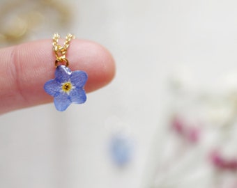 Forget Me Not Necklace, Sterling Silver Necklace, Gold Chain / Silver Chain, Small Flower Jewellery, Gift for Mum