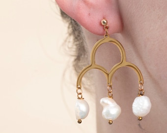 Rococo Chandelier Earrings with Natural Freshwater Pearls