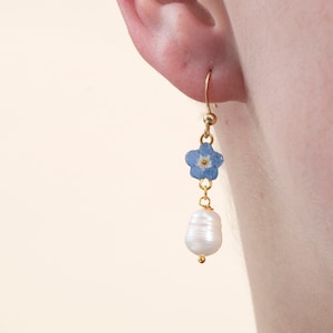 Forget Me Not Earrings, Sterling Silver / Gold Plated / Clip-on, Boho Wedding Earring