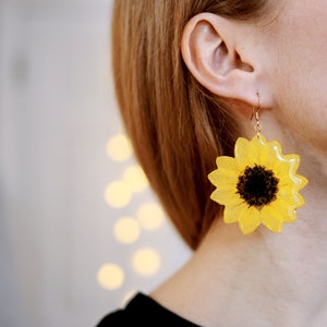 Big sunflower earrings best sale