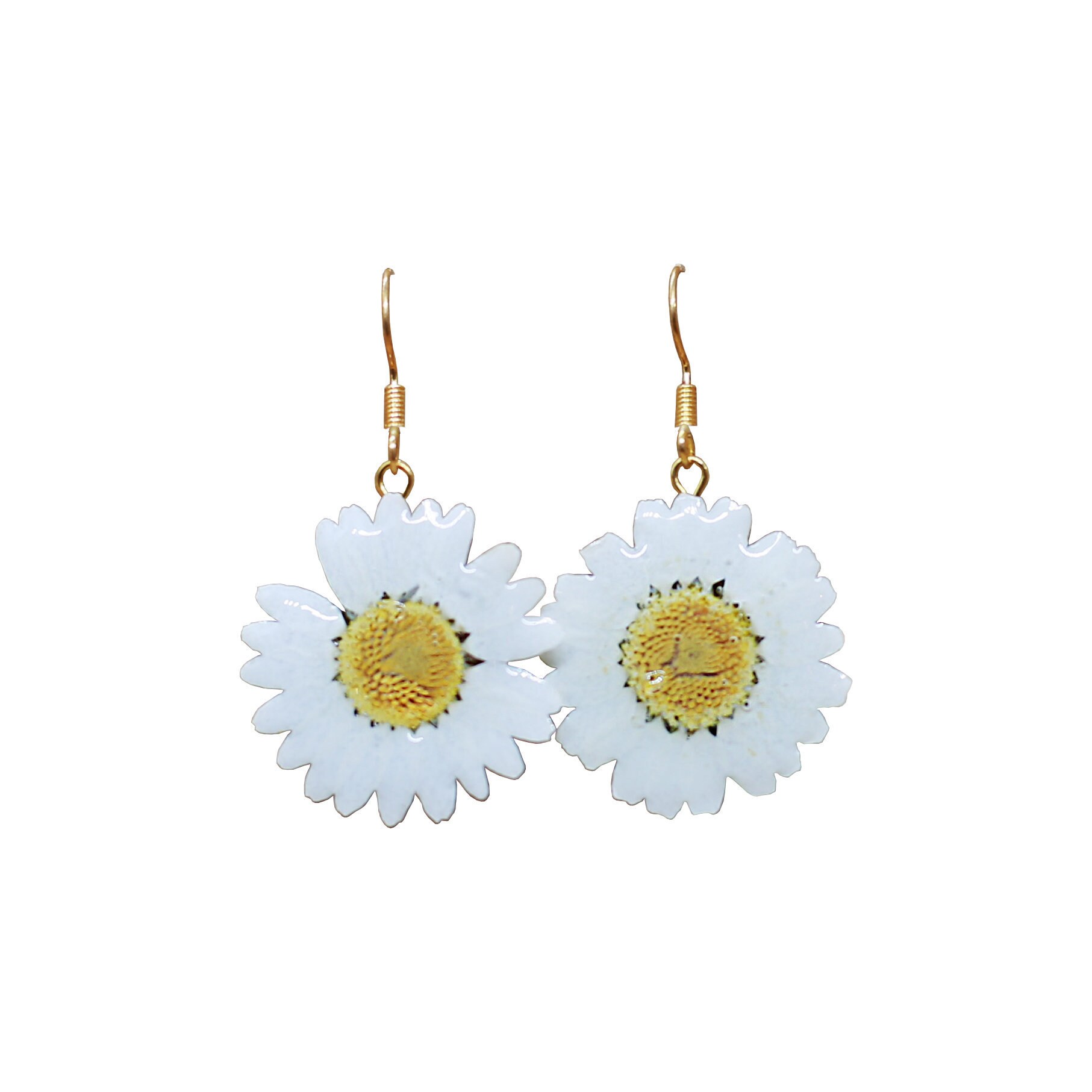 Orecchini A Perno In Argento 925 Con Margherita E Centro Oro Giallo - DTPsilver