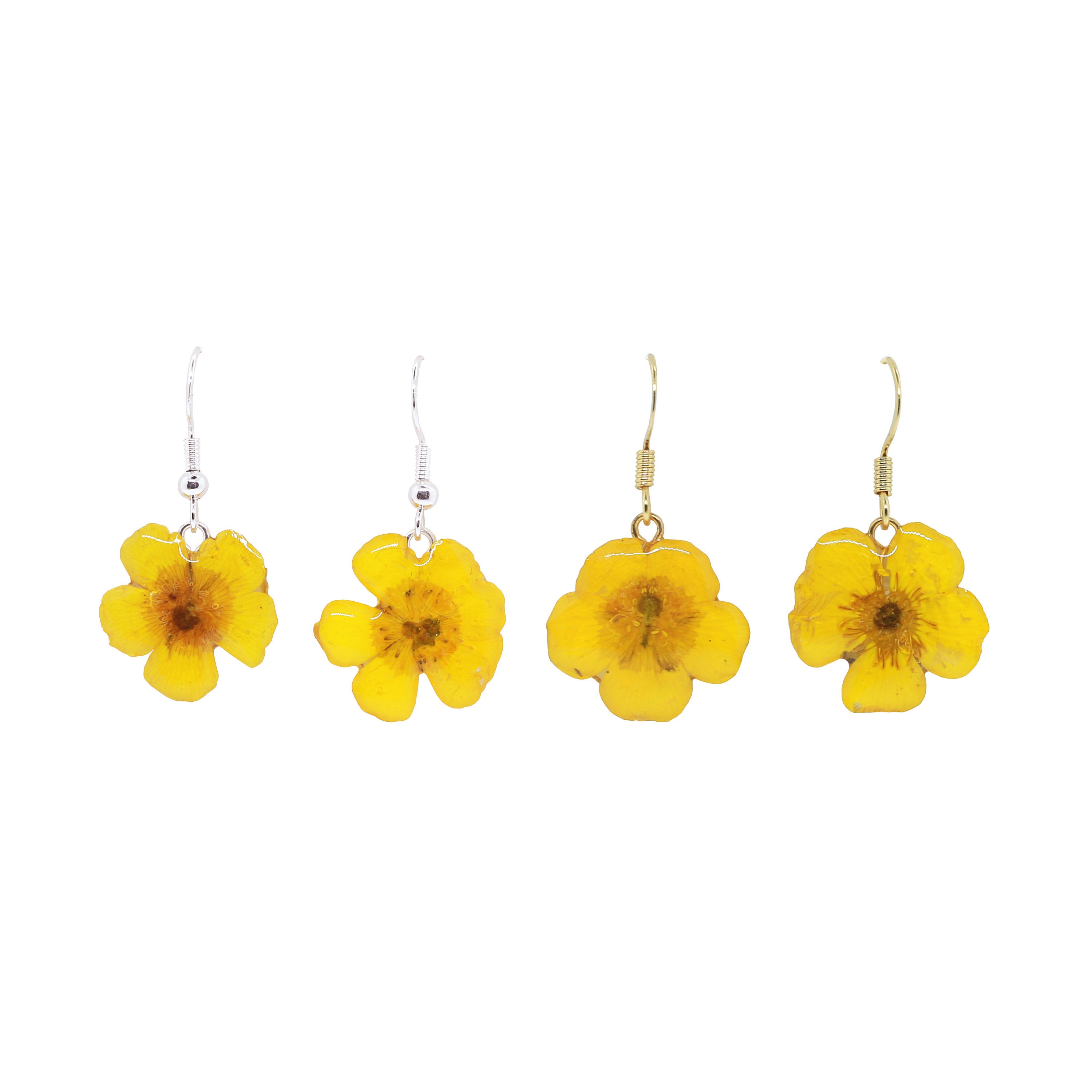 Boucles D'oreilles En Argent Sterling Et Or Jaune Avec Citrine Naturelle - Style Filigrane Fleur - Neuf Sans Emballage