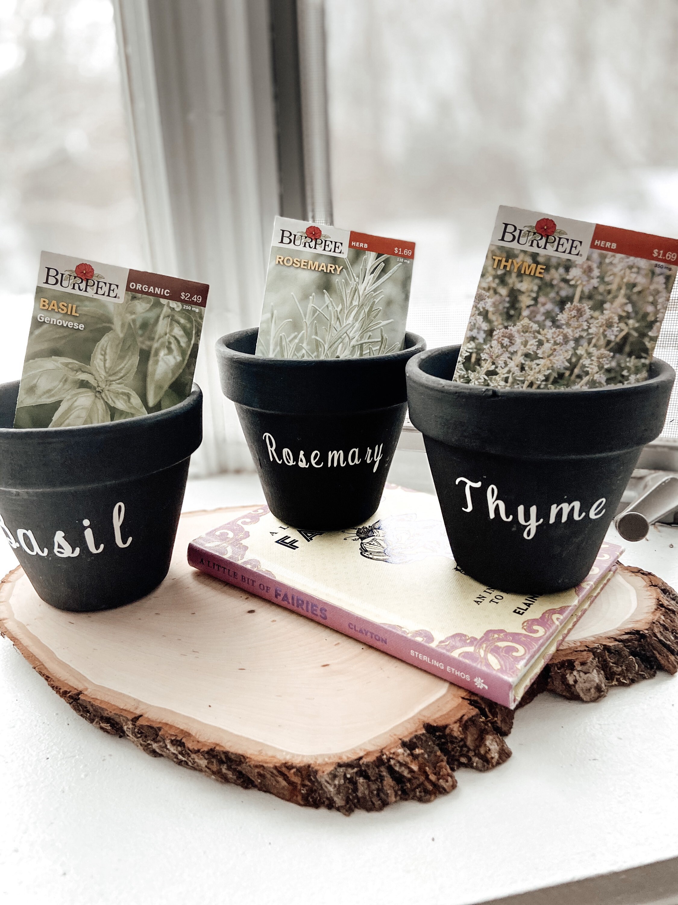Herb Planter Labeled Planter Herb Garden Planter Indoor Etsy