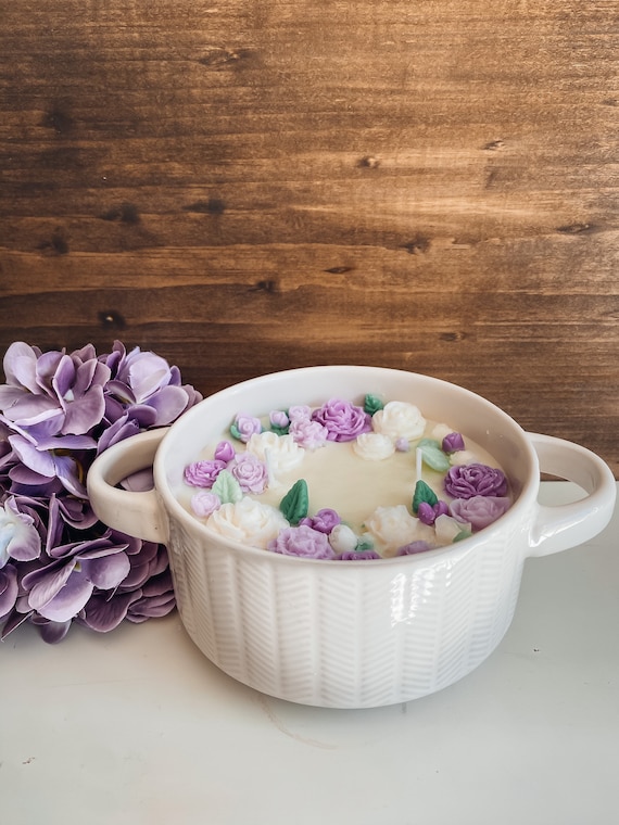 Large candle bowl candle flower candle Etsy