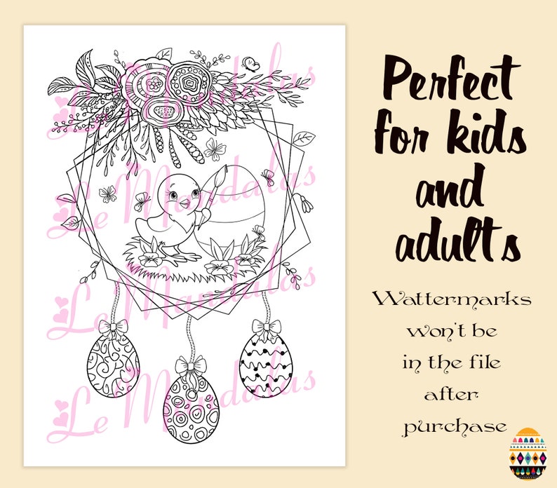 Easter Printable Coloring Pages - Etsy