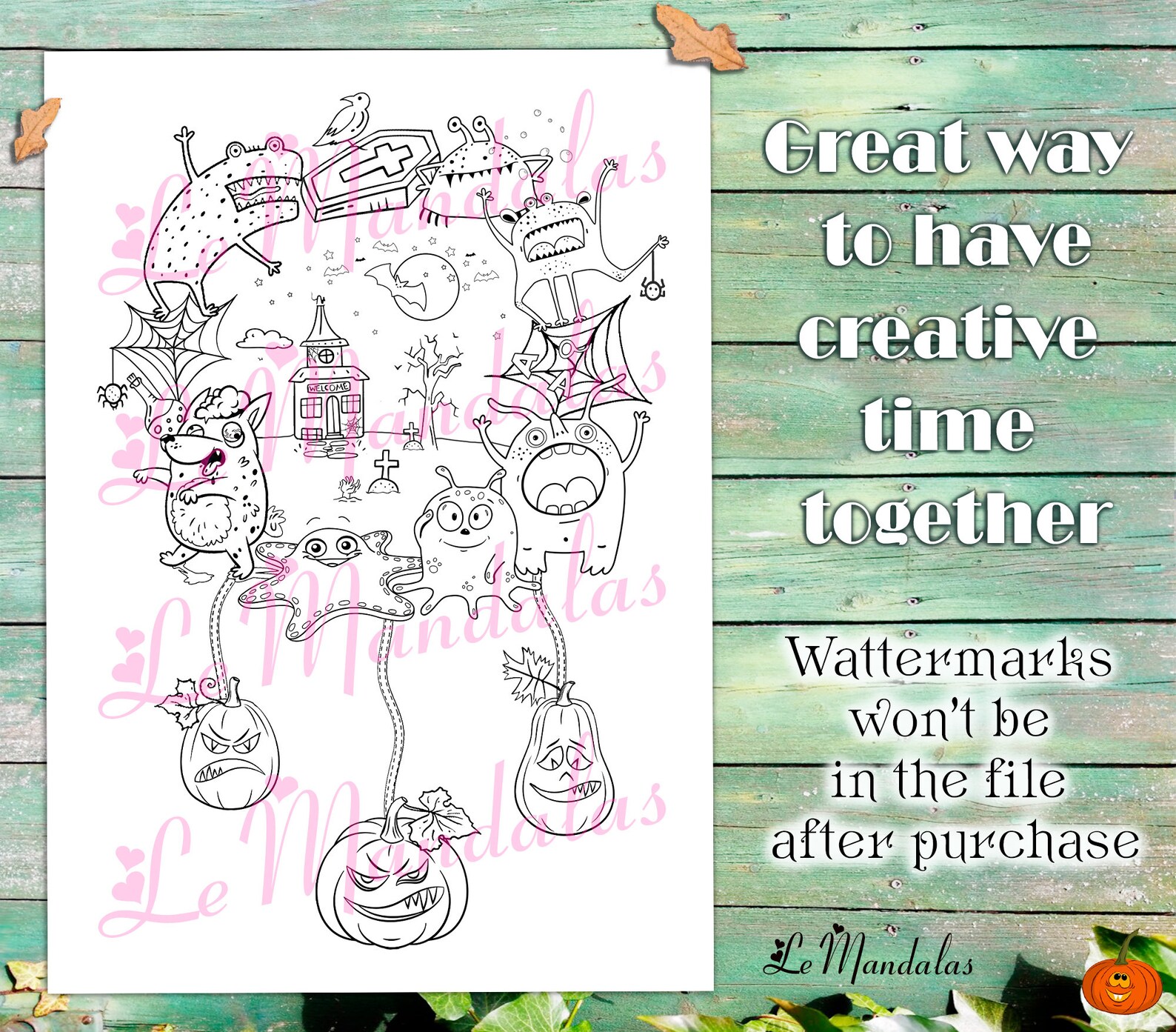 Halloween Mandala Coloring Pages - Etsy