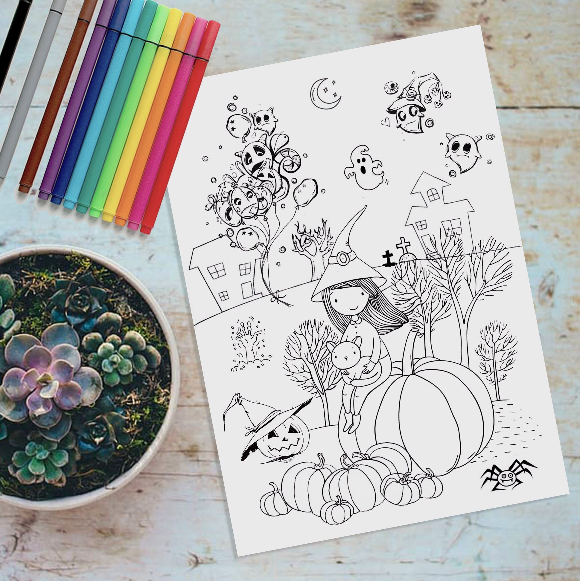 Раскраски Хэллоуин - Etsy