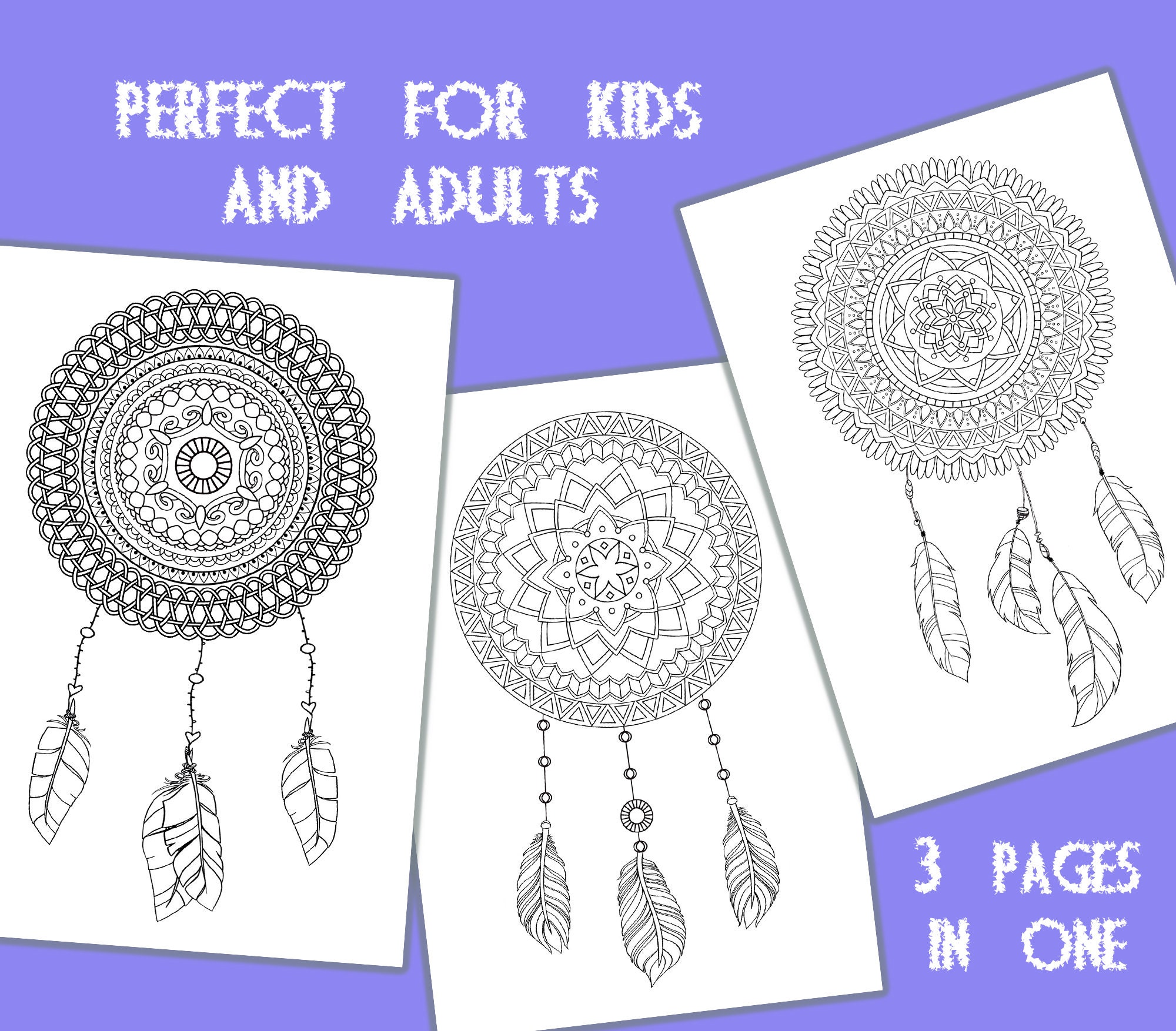 Coloring Pages 3 Indian Mandala Digital Printable - Etsy