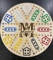 Aggravation 6 player Monogram Design Game Board 2 Sided with choice of game design for second side. 