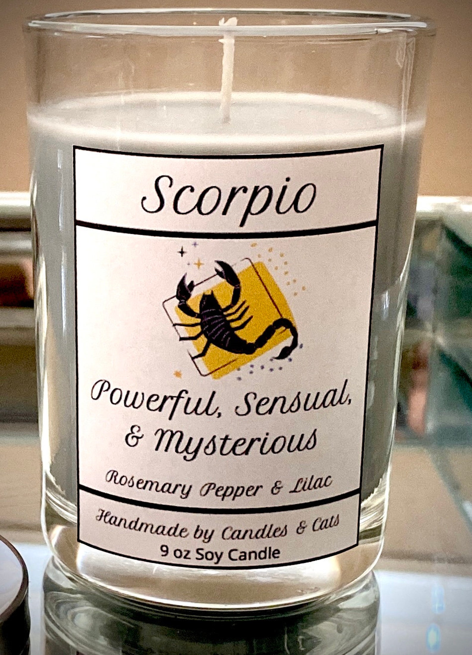 SCORPIO SOY CANDLE Astrology Gifts Rosemary Pepper & Lilac Etsy