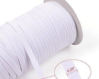 Knitted Elastic Black /& White 1 1//2 inch made in the USA Same Day Free Shipping