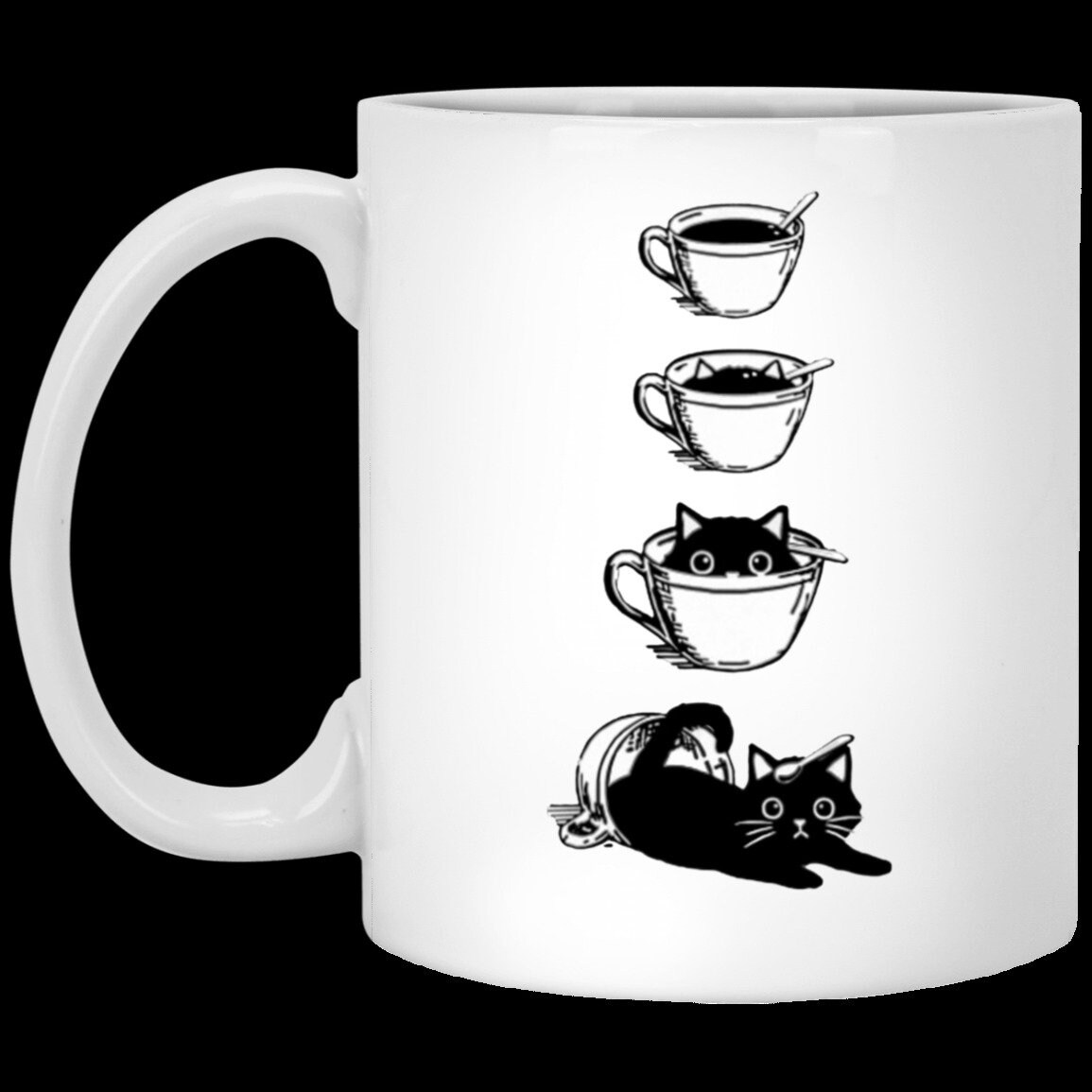 Black Cat Coffee Cup Funny Mug 11 oz Etsy