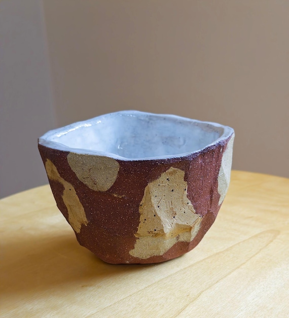 Extra large mixed stoneware ceramic cup