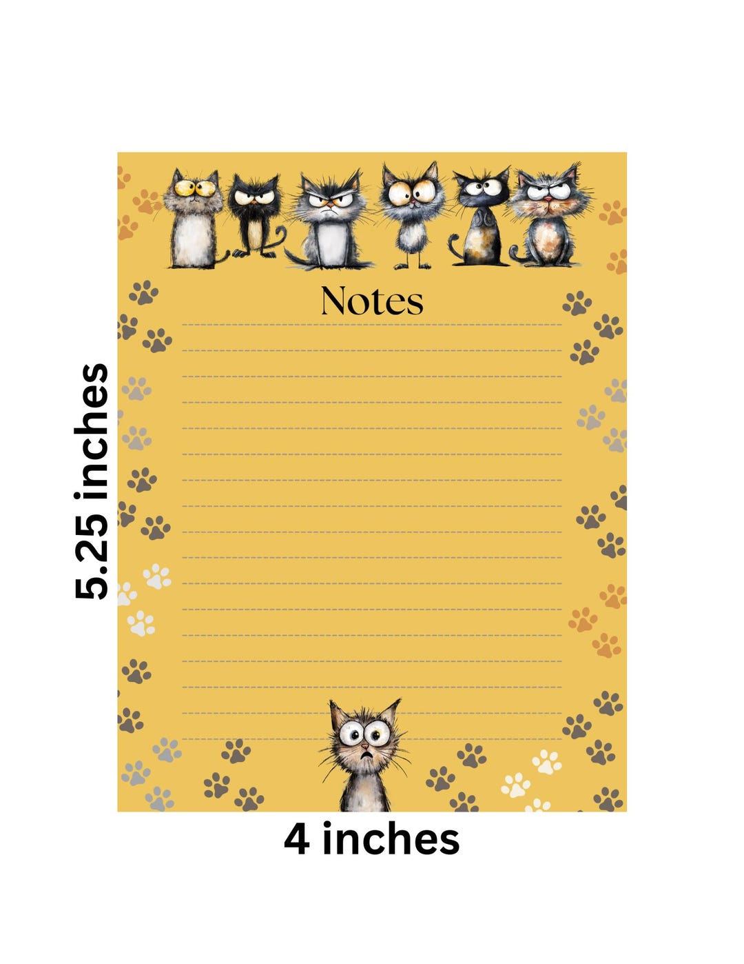 Funny Angry Cat Notepad, Printable Cat Paper (PDF) - Etsy
