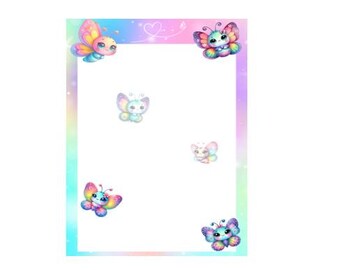 Butterfly Notes, Butterfly  Notepad, Notebook, Printable Paper, PDF, Butterflies