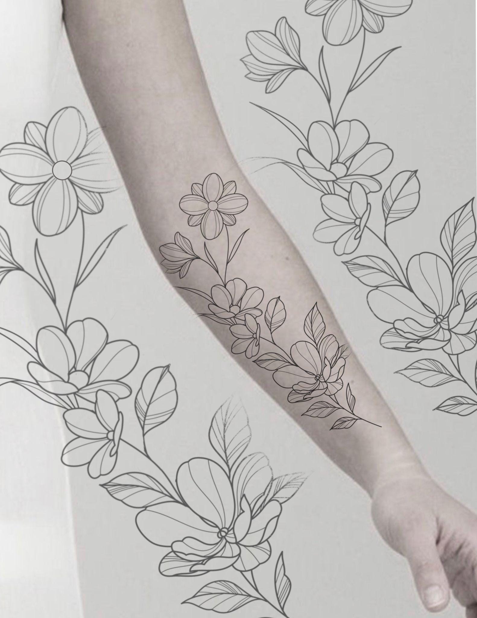 Fine Line Flower Tattoos That Bloom Naturally