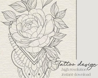 Ornate Mandala Flower Tattoo - Elegant Womens Tattoos - Fineline Tattoo Designs