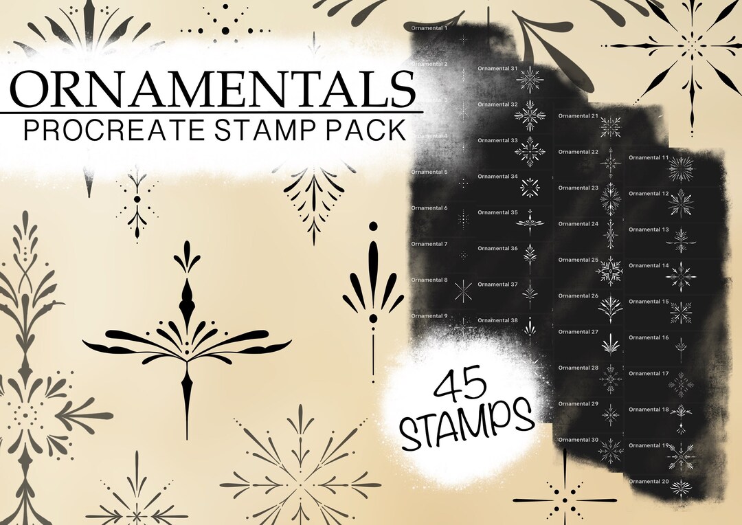 Ornamental Tattoo Stamps, Hand Drawn Flash Designs for Procreate - Etsy