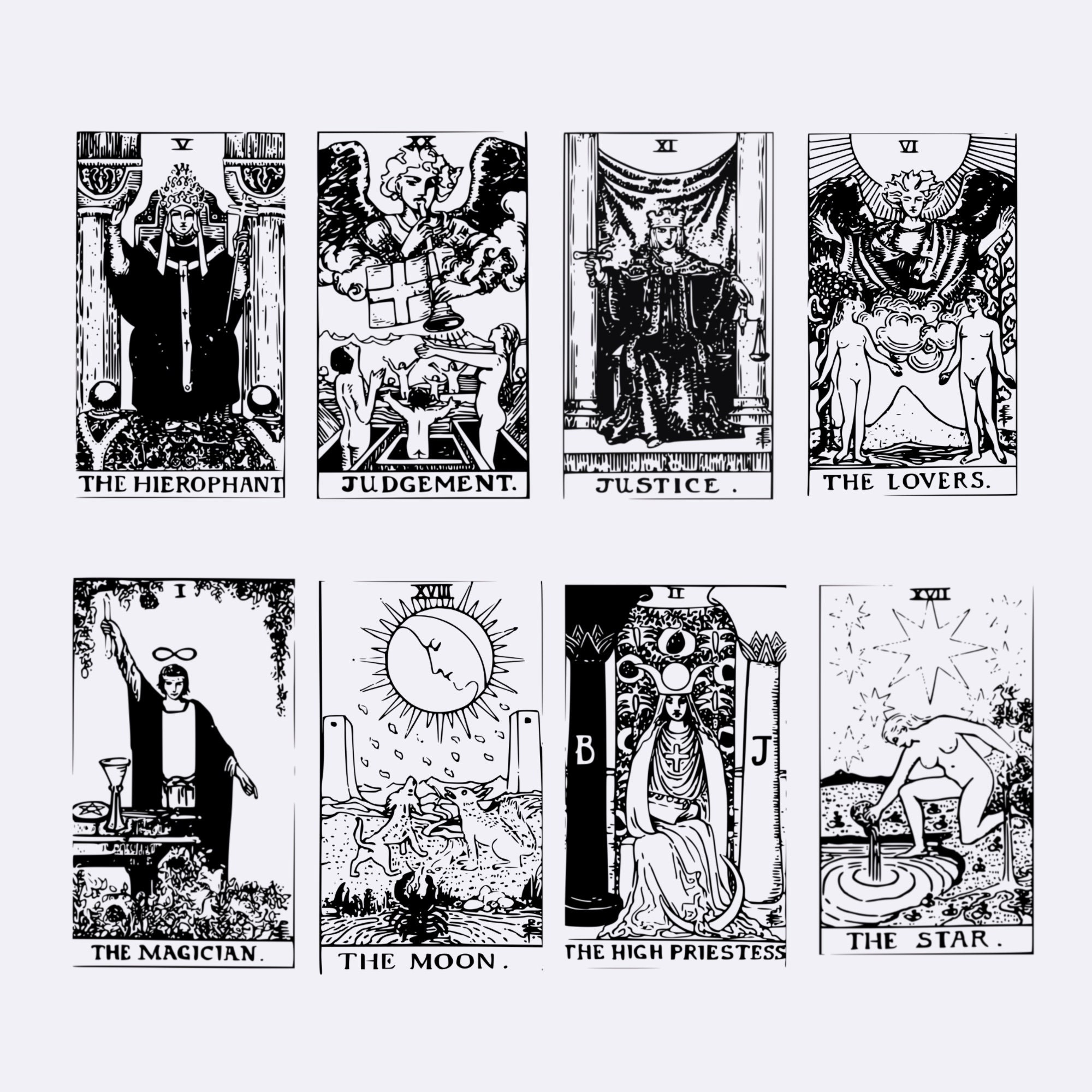 Tarot Card Procreate Stamps 42 Grunge Etching Illustrations 