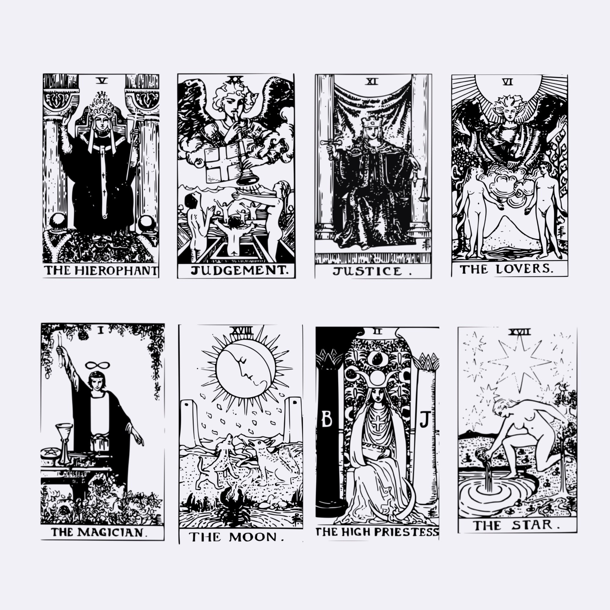Tarot Card Procreate Stamps 42 Grunge Etching Illustrations Etsy