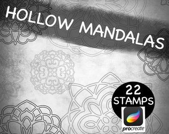 Hallow Mandala Templates, dotwork templates, tattoo flash design, procreate stamps