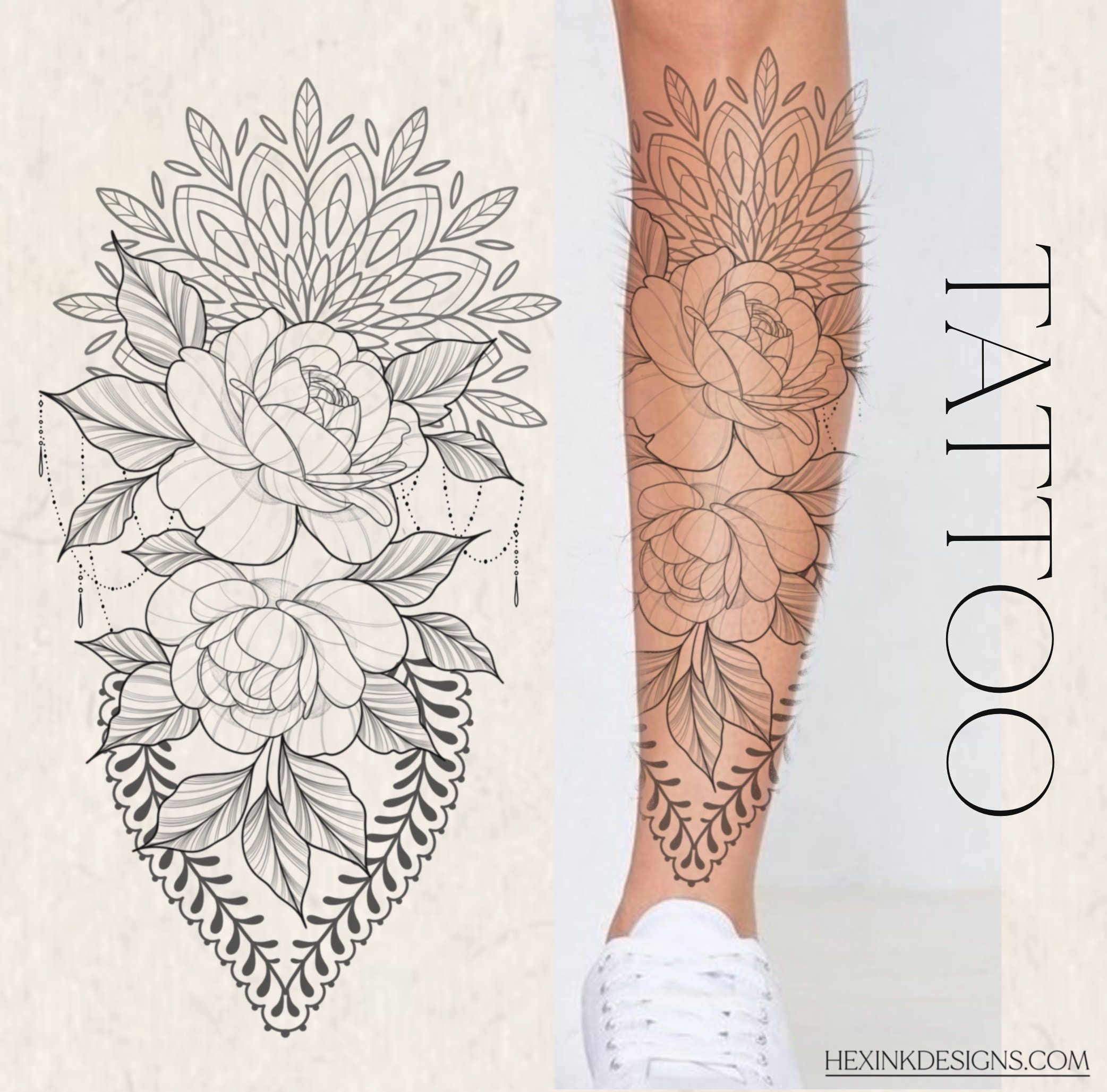 Beautiful Bottom Half Mandala Sleeve Stencil