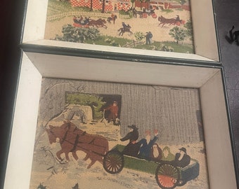 Set of Grandma Moses detail from original paintings