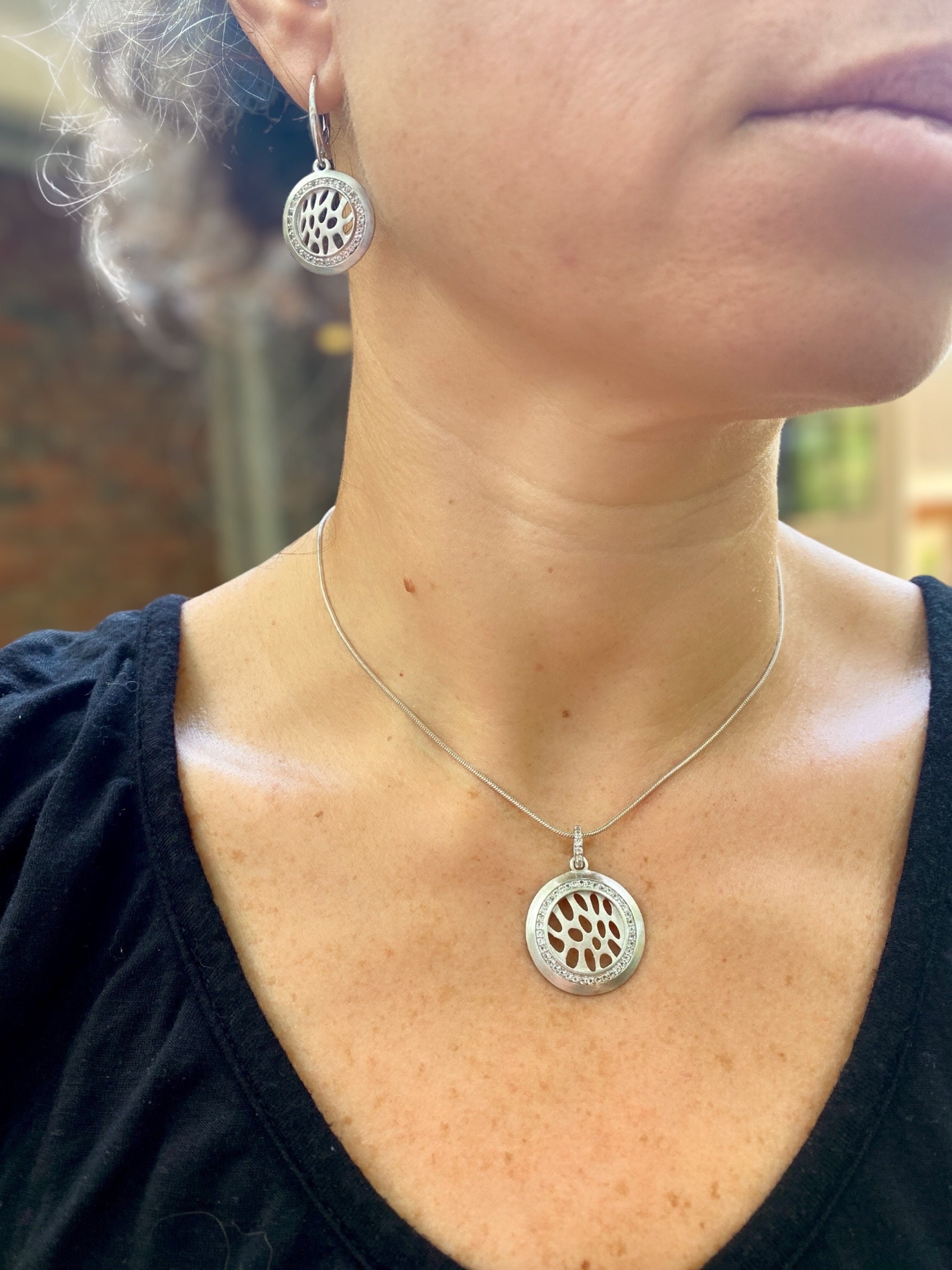 Ensemble Bijoux Argent 925 Avec Rubis Imitation Et Topaze Blanche - Bague, Pendentif, Boucles D'oreilles - Neuf Sans Emballage