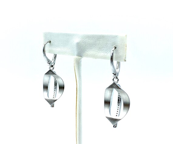 Orecchini Pendenti A Goccia In Argento 925 Con Topazio Bianco 8.96 Ct - Ciondolo Post