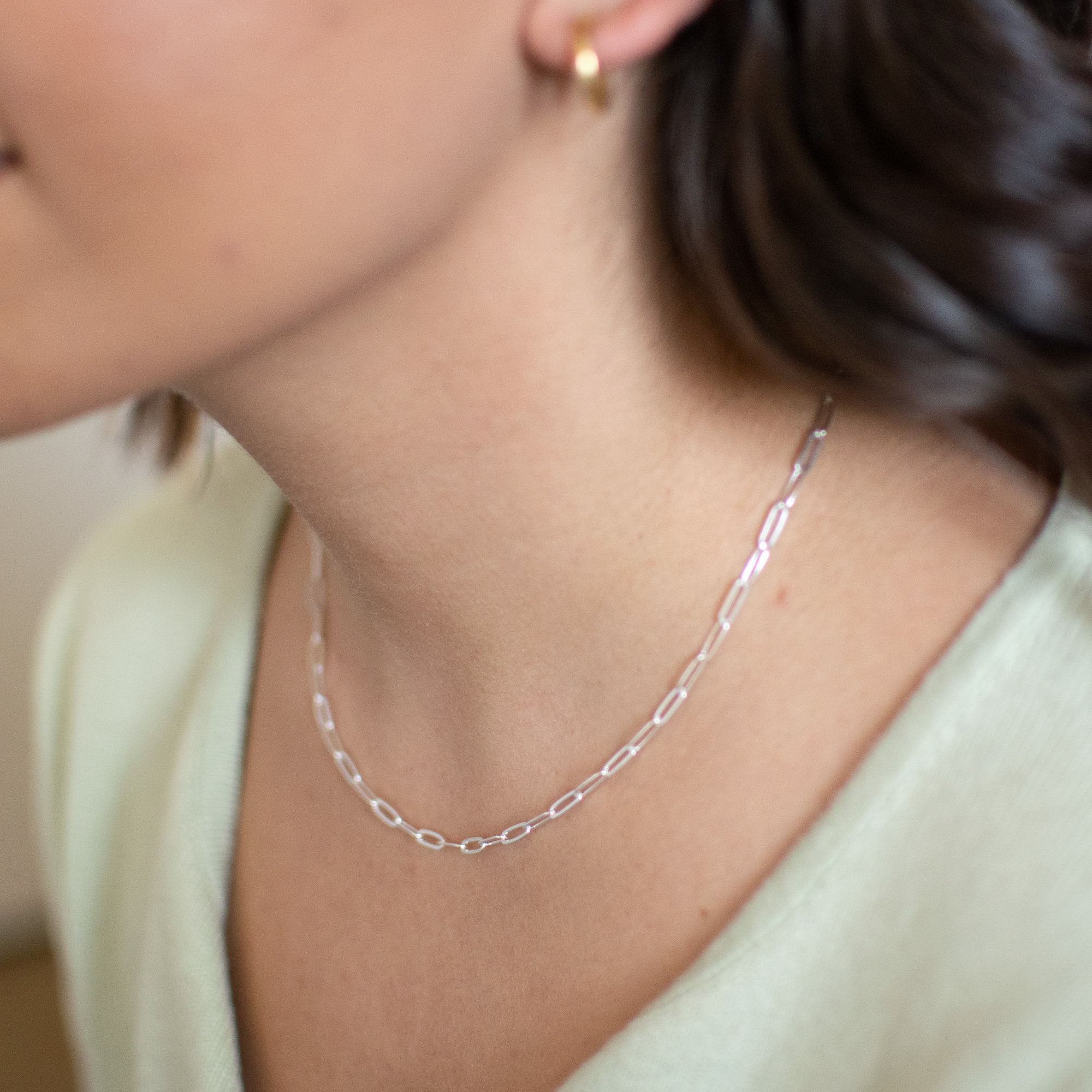 925 Sterling Silver Paper Clip Necklace 925 Silver Paperclip Etsy