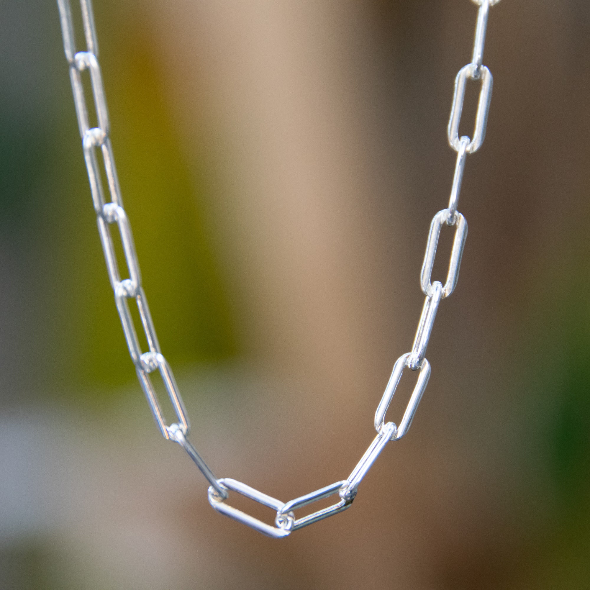 925 Sterling Silver Paper Clip Necklace 925 Silver Paperclip Etsy