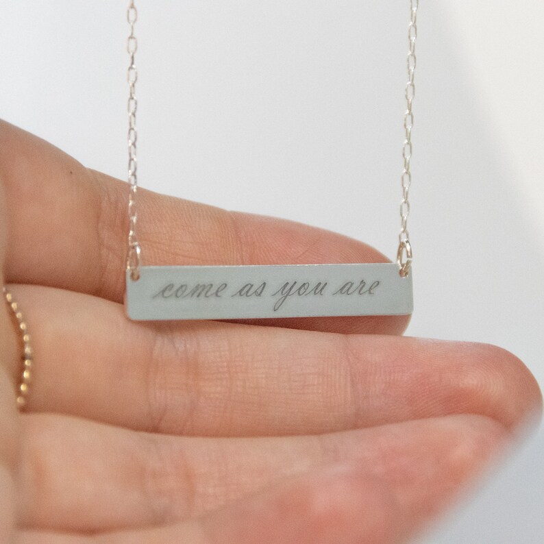 Custom Date Bar Necklace Sterling Silver Date Necklace Sterling Silver Bar Necklace Personalized Bar Necklace Silver Gift with Date