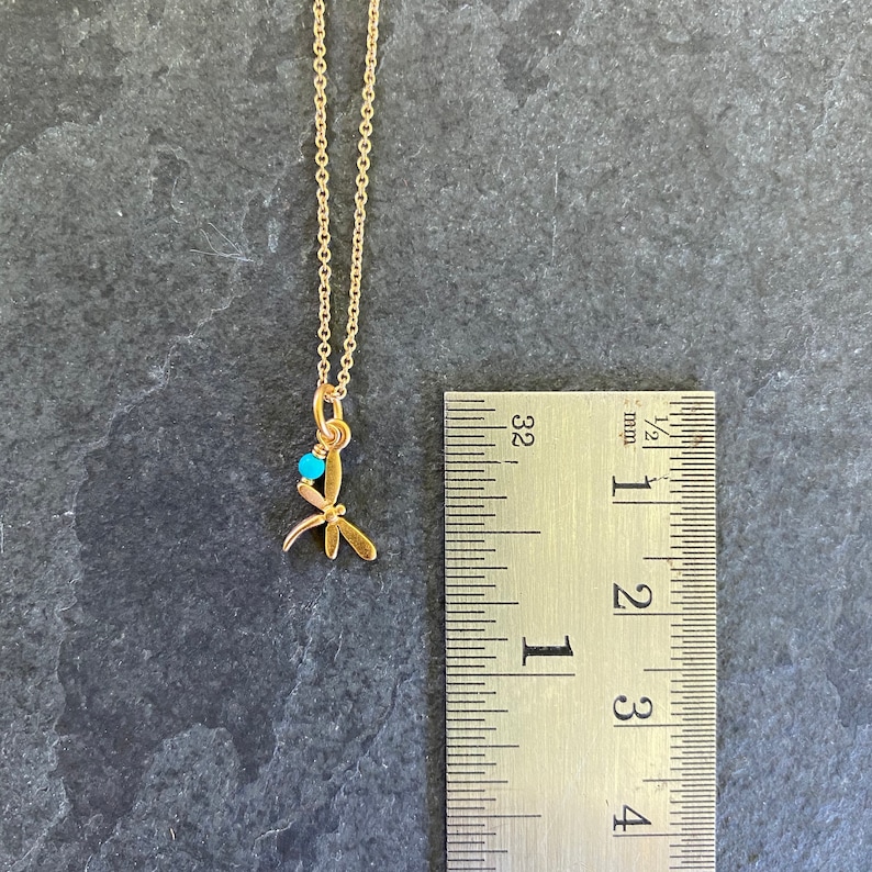 14K Gold Filled Dragonfly Birthstone Necklace 16-17