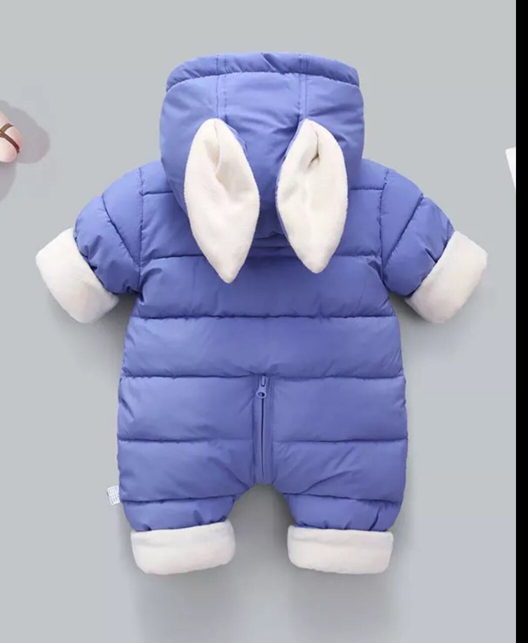 Children's Cotton Hooded Jumpsuit Thick Down Clothing Etsy