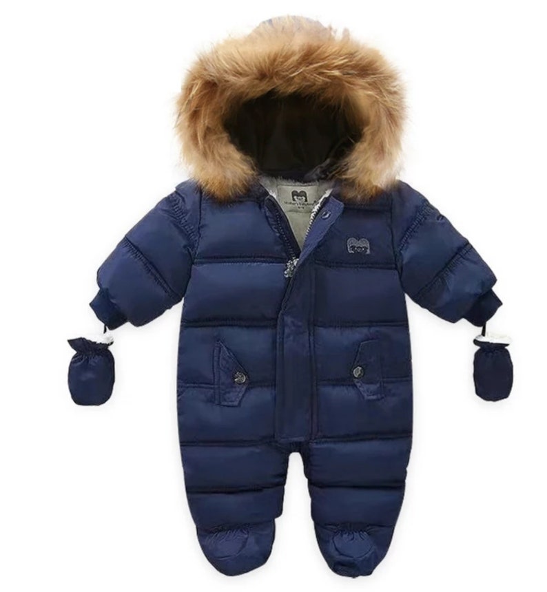 Winter Clothes for Baby With Hood Fur Warm Fleece Snow Etsy