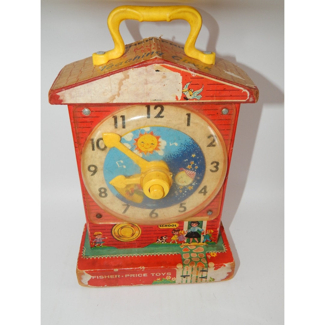 Vintage Fisher Price Music Box Teaching Clock Etsy