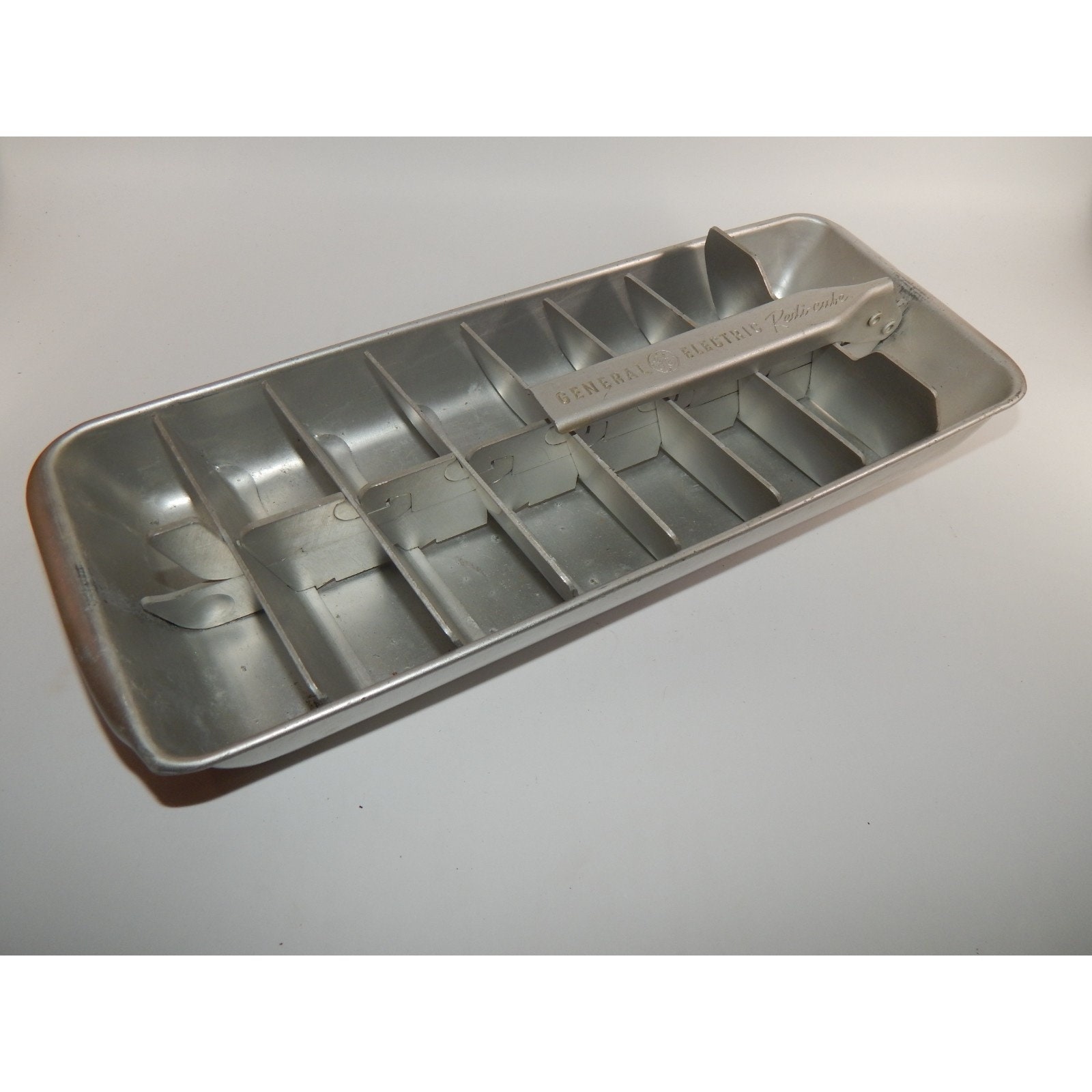 Pair of Vintage Aluminum Ice Cube Trays Lever Action Westinghouse