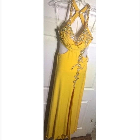 New Vintage Jasz Couture Yellow Prom Gown Holiday Christmas