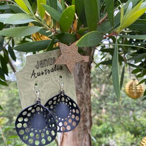 Upcycled vegan earrings from bicycle inner tube image 4