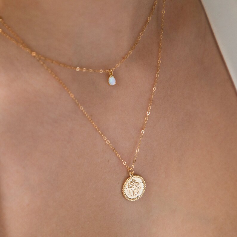 Fia // Dainty Tiny Opal Necklace Opal Necklace Dainty Chain Etsy UK