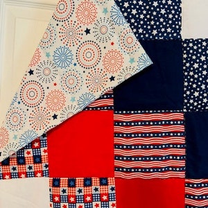 Homemade Lap Quilt, Fourth of July, Patriotic, Red, White, Blue image 5