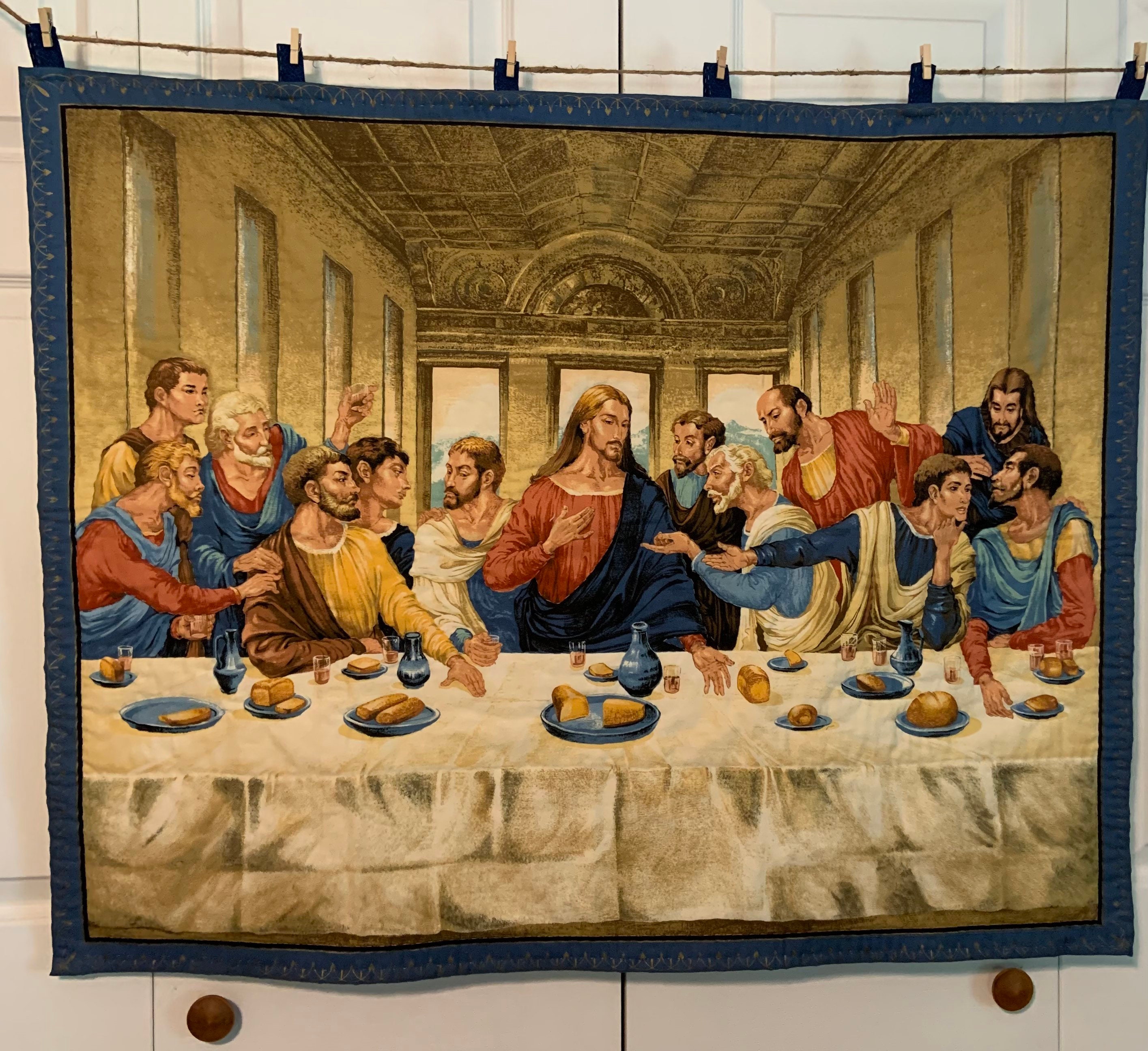Last Supper quilted wall hanging Jesus Christ wall hanging Etsy