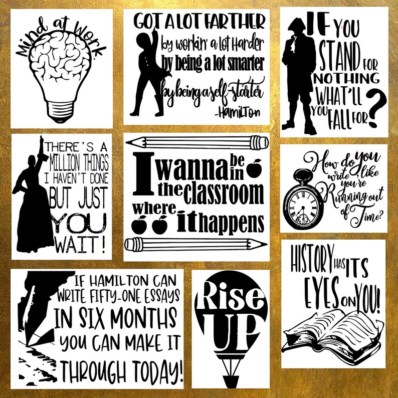 Download Hamilton Musical: Teacher Classroom Bundle of 9 .SVG ...
