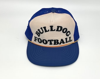 BULLDOGS football BLUE mesh rope trucker style HAT cap
