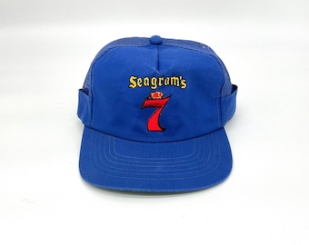 SEAGRAM’S 7 mesh trucker hat cap w/card side slots