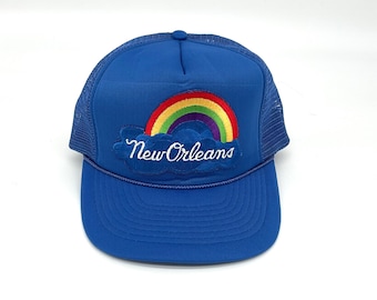 NEW ORLEANS mesh trucker RAINBOW hat cap